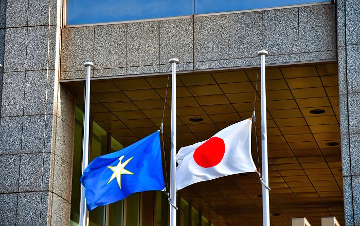 千葉県庁での半旗掲揚（2022年3月11日）