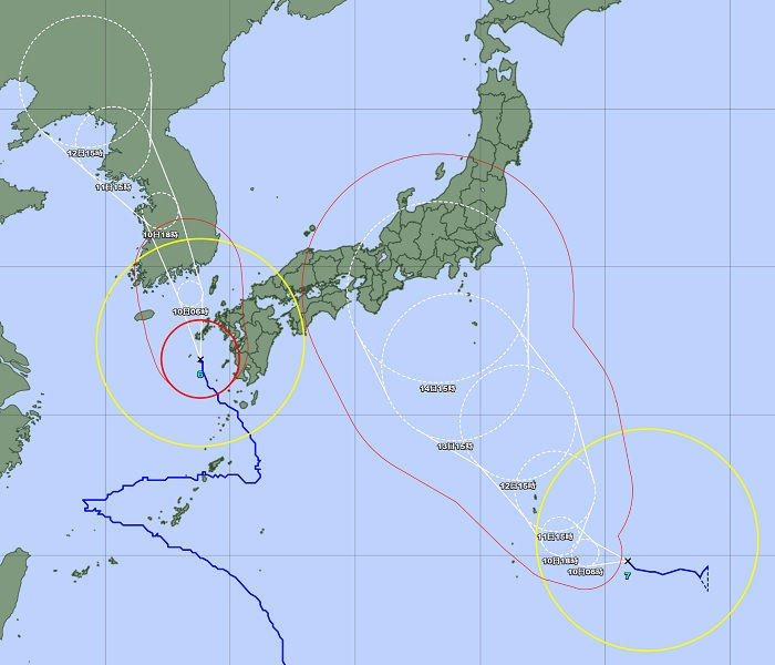 気象庁「台風情報」2023年8月9日18時更新画像