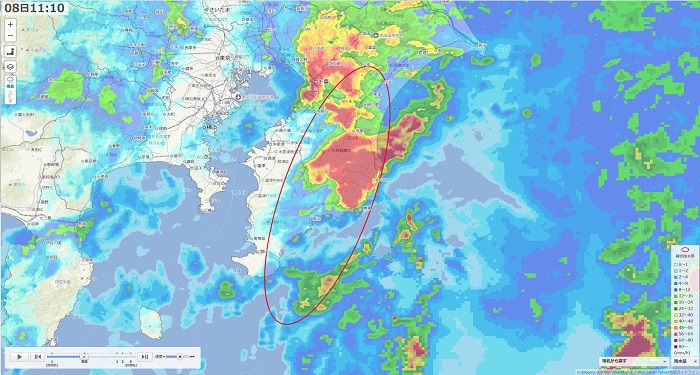 Yahoo!天気・災害『雨雲レーダー』の画像